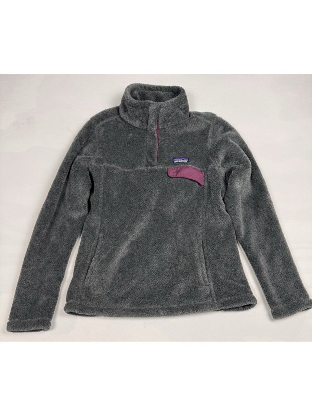 Patagonia Re-Tool Snap-T Fleece Pullover Womens M Gray Purple Polartec Jacket